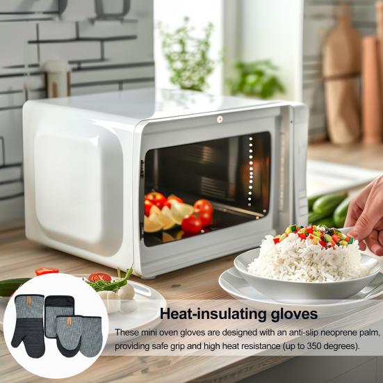 Mini Oven Mitts Neoprene Palm Oven Gloves with Hanging Loop Heat Resistant