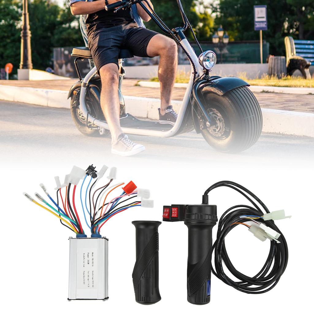 Kit contrôleur de vitesse brossé pour vélo électrique 350W avec fonction marche arrière, poignée d'accélérateur à trois vitesses pour mise à niveau 24V 36V