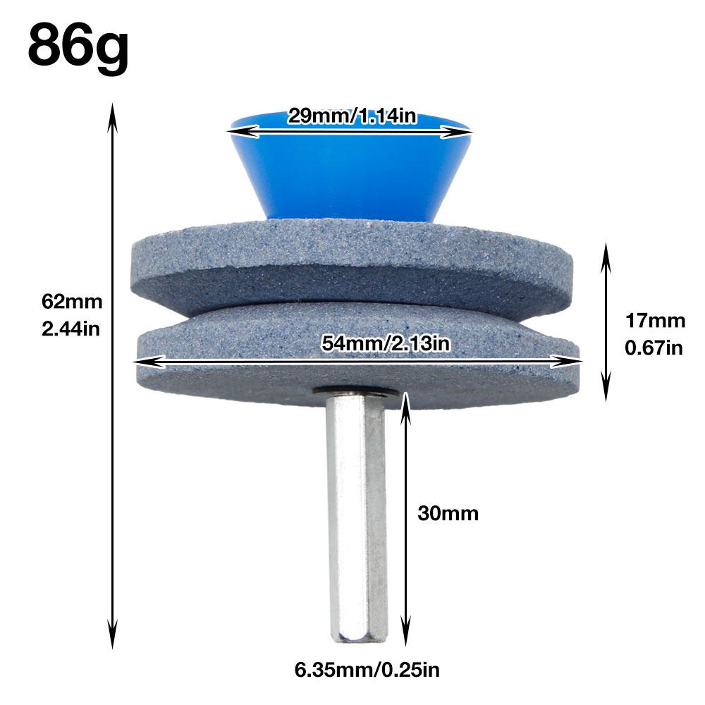 

1 шт. точилка для газонокосилки, синий двухслойный шлифовальный камень, ветряная газонокосилка, шлифовальная головка, аксессуары для электроинструмента