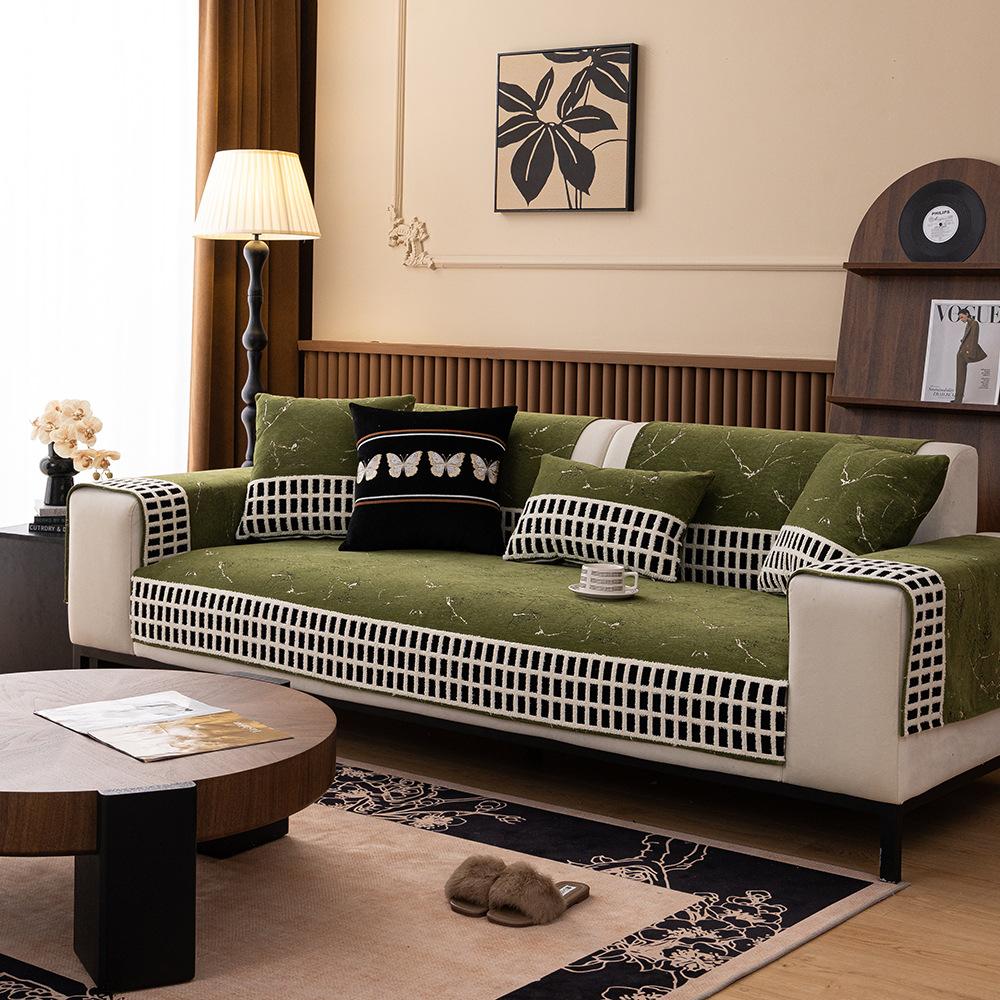 Simple And Modern High-End Chenille Sofa Cushion, All-Season Non-Slip Sofa Cover, Backrest Armrest Cover
