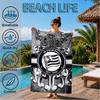 Toalla de Playa de Microfibra Estampada con el Escudo del Sturm Graz, Suave y Absorbente, Secado Rápido, Ideal para Viajes de Verano, Esencial para la Playa, Piscina