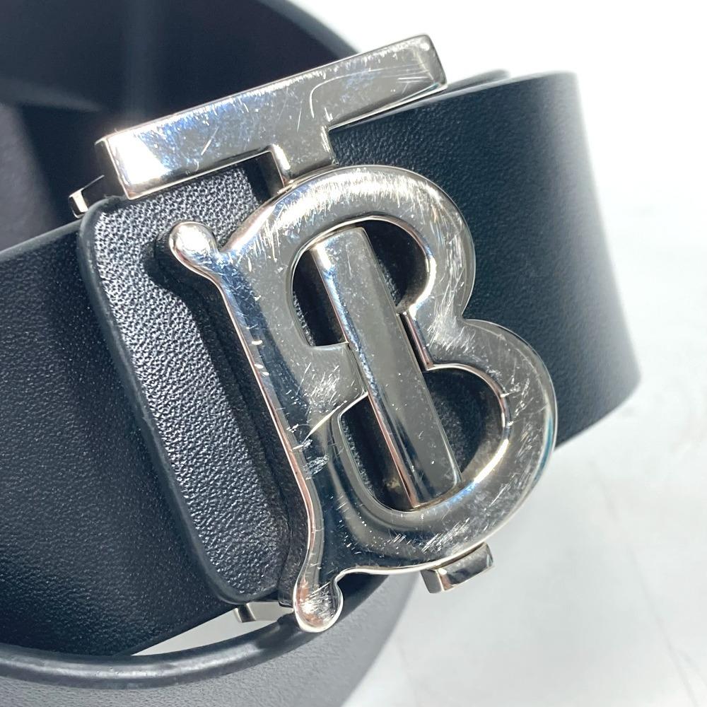 BURBERRY TB logo  belt Leather Black/SilverHardware