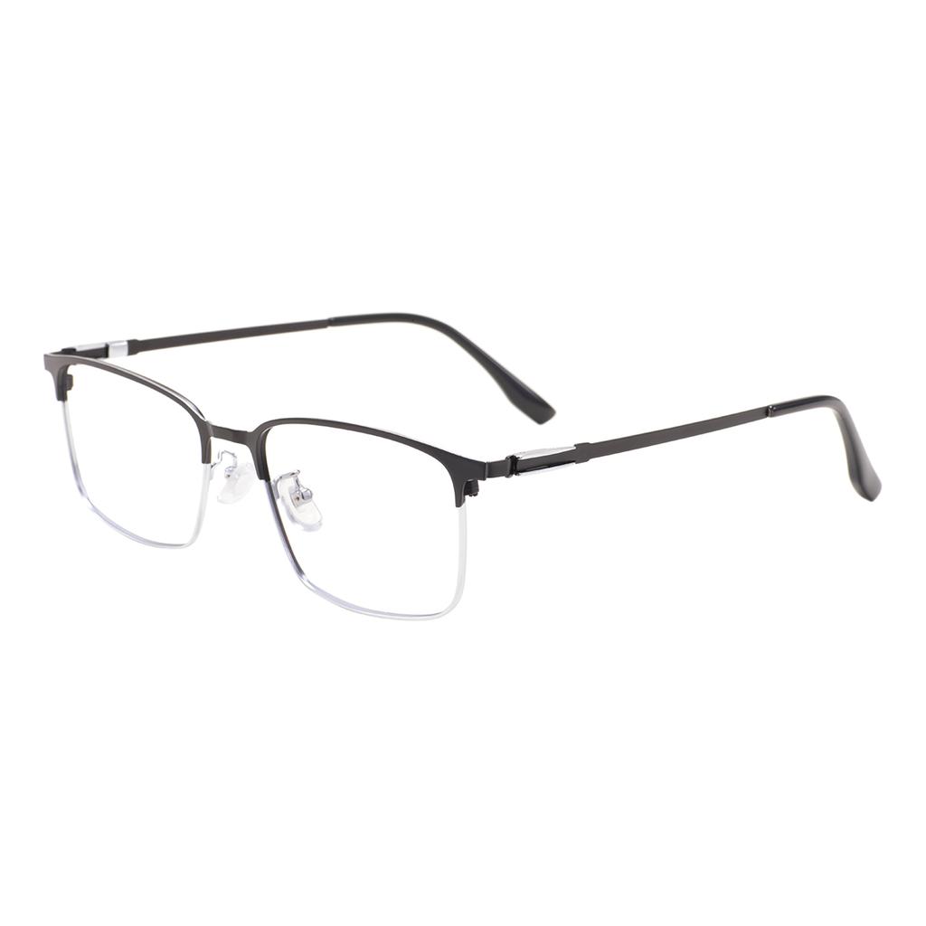 Men Metal Large Full Rim Rectangle Clear Eyeglasses Frame With Distinctive And Timeless Design For Optical Prescription Lens
