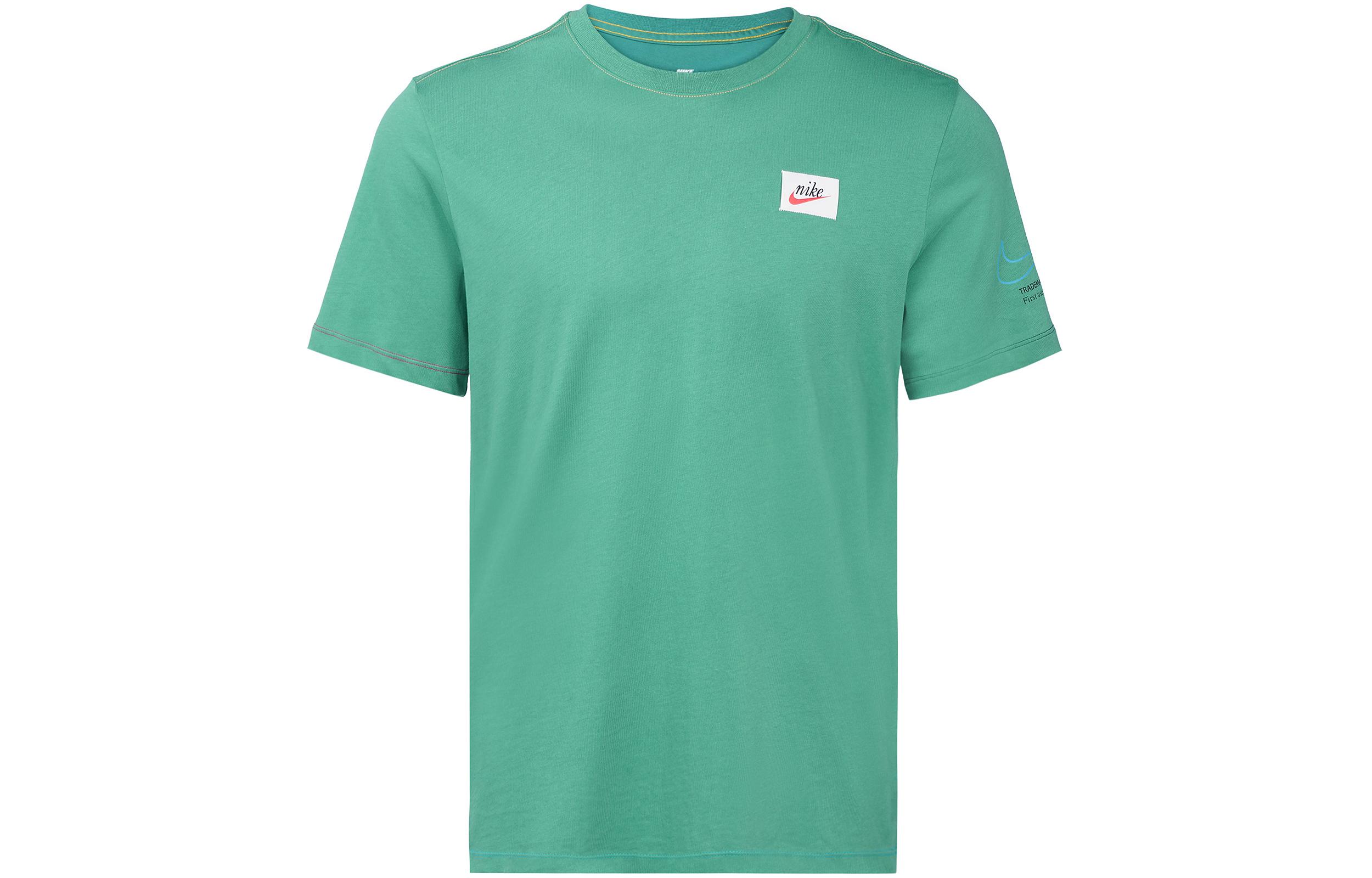 Nike T Shirts Men s Light Green Crew Neck Moderate Straight Fit DJ1394-350 XXL