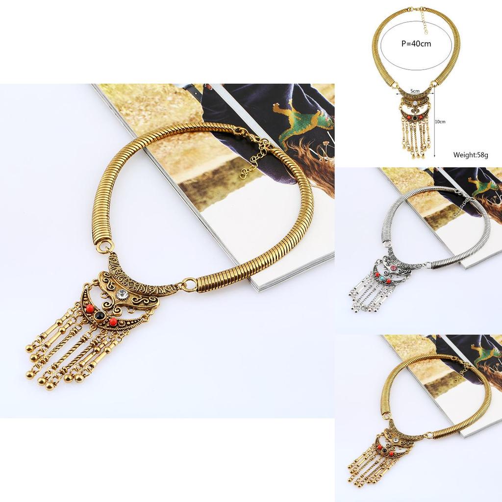 Retro Alloy Geometric Choker Necklace With Dazzling Zirconia For Men And Women