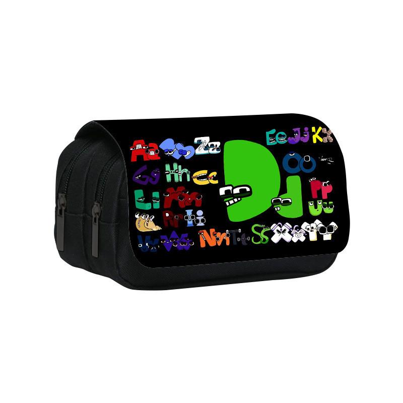 Alphabet Lore Double Layer Pencil Bag With Nylon Material For Students And Collectors