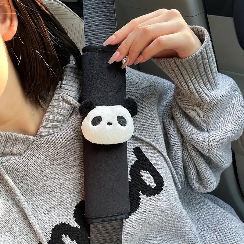2pc Car Seat Belt Shoulder Pad Creative Cute Panda Decoration Car Interior Seat Belt Shoulder Leak Proof Protective Cover
