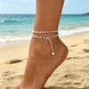 European & American Faux Pearl Anklet Set for Women - Beach Style, Non-Fading, Versatile & Layered