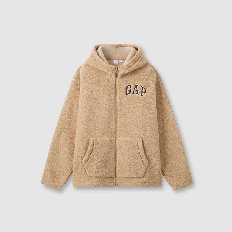 Gap Unisex Filz-Logo Kapuzenpullover mit Lammfell-Imitat-Futter
