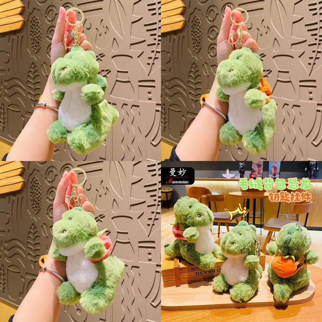 Adorável Chaveiro Mochila de Dinossauro de Pelúcia Fofo Desenho Animado Presente Para Crianças e Casais