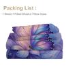 Butterfly Flowery 4 Piece Bed Sheet Set, Including 1 Flat Bed Sheet, 1 Super King Size Bed Sheet, 2 Pillow Cases (Animal, Home)