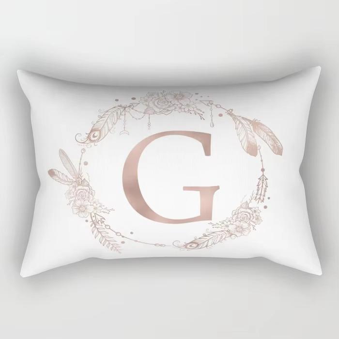 Simple Letter Pattern Printed Decorative Pillowcase Bedroom Living Room Office Cushion Home Decor Rectangular Pillowcase