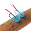 Bimoo 4# Blue Red Silver-Butcher Fly Rooster Hackle Realistic May Fly Adult Nymph for Trout Grayling Fishing Lures