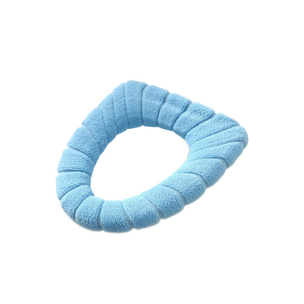 1pc Toilet Seat Cover Bathroom Soft Thicker Warmer Stretchable Washable Cloth Toilet Seat Cover Pads