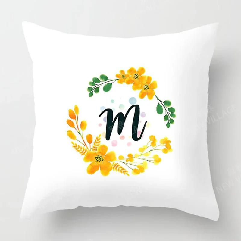 Nordic Fall Home Decor Autumn Throw Pillow Case Sofa Cushion Cover Modern  Letter