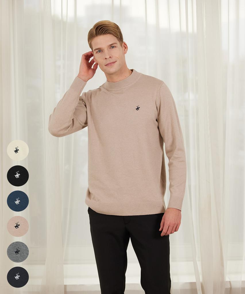 BHPOLOCLUB Men'S & Women'S Daily Basic Mock Neck Knit 7 Colors Ts953