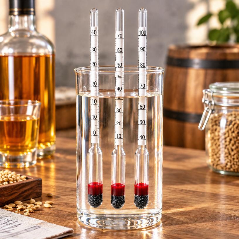Glass Alcohol Meter Set, Full Range 0-100%