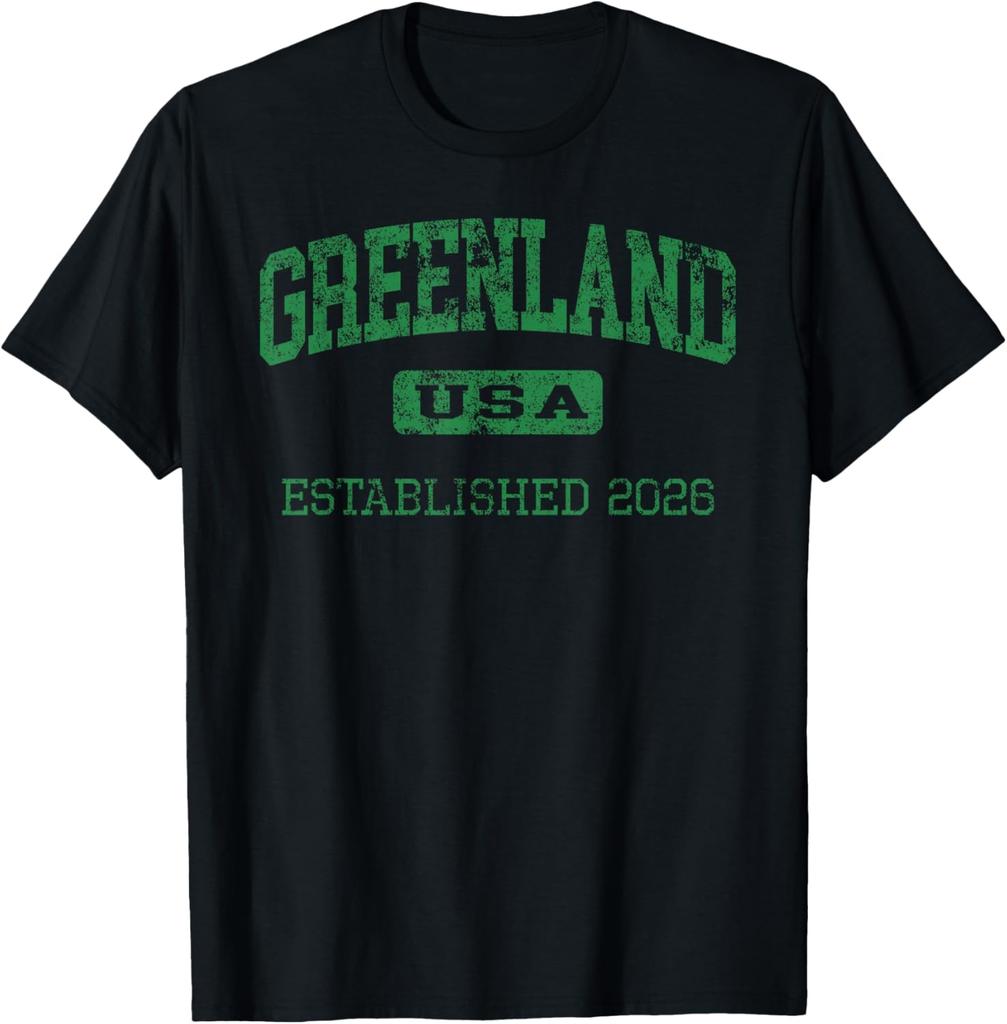 Vintage Greenland USA Established 2026 Green Grunge T-Shirt