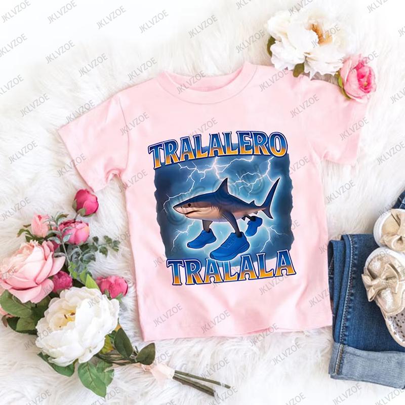 Cappuccina Ballerina Funnu Italian Brainrot Meme Cotton Children Tshirt Summer Sports Tees Boys Girls Clothes Casual Kids Tops