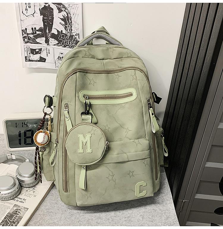 Schoolbag Large Capacity Junior High School Boys School Bag Men's and Women's Lightweight Backpack Chinese College Students Outdoor Leisure Printed