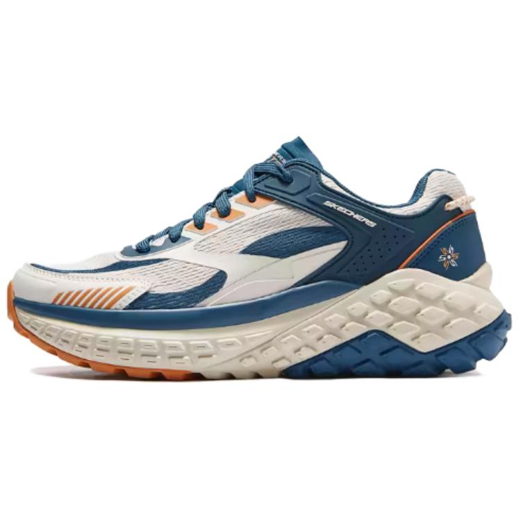 Skechers Sport Men Beige Blue Low Top Casual Running Shoes Fabric Comfortable Simple 232743-NTMT 39