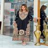 Black Kashmiri Paisley Embroidered Georgette Kurti with Pants Set