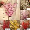 TRRAPLE Artificial Peach Blossom, Simulation Silk Cherry Blossom Branches 10 Pcs 26 Inch Cherry Plum Bouquet Branch Floral Arrangements for Home