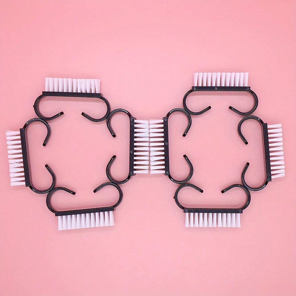 2pcs Unisex Black Nail  With Handle Sheep Horn Frosted Brush, Toenail Cleaning Brush, Nail Care Tool