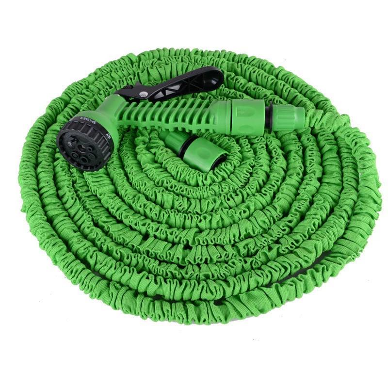 New 3x Extendable Garden Hose, High-Pressure Spray Gun, and Car Wash Hose 5m зелёный