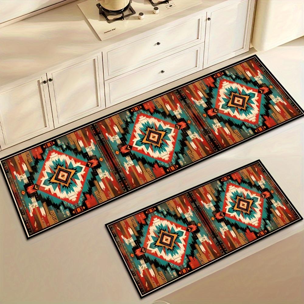 VIKAMA Bohemian Colorful Runner Rug Large Area Rugs Easy-Clean Kitchen Rug Doormat Welcome Mat Rug For Bedroom Live Room Home De