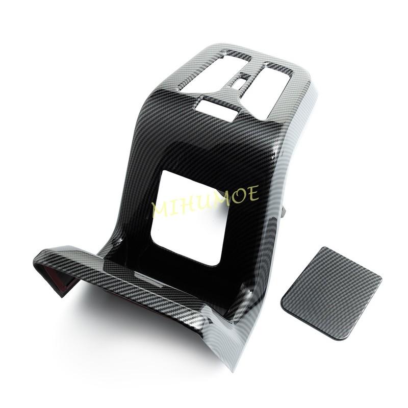 For BMW X1 iX1 U11 X2 iX2 U10 2024 2025 Carbon Fiber Rear Seat Armrest Air Vent Overlay + Charging Port Cover Decoration