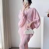 Miyake Pleats 2026 Elegant Batwing Sleeve Hip-Hugging Long Dress