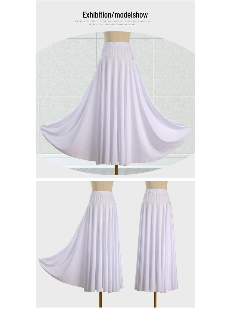 6-Meter Milchseide Ballsaalrock mit großem Schwung