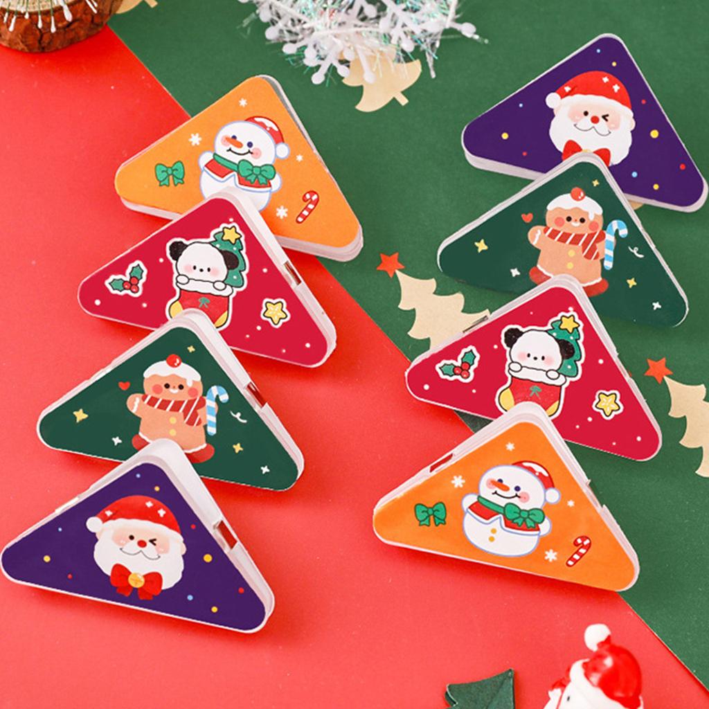 10Pcs Christmas Corner Paper Clips Triangular File Corner Clip Document Clips Triangular Paper Corner Clip for Students