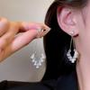 Korean-Style Diamond Tassel Bow Earrings - Elegant Long Earrings for All Occasions