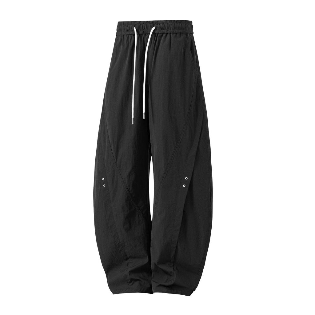 2026 Men's Summer Ice Silk Straight-Leg Pants: Comfortable, Fashionable, Loose Fit with Curved Blade Design