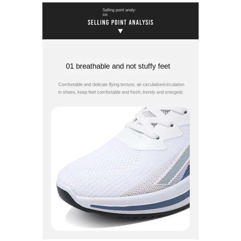 Thick Sole Fashion Sports Men's Shoes Summer Breathable Mesh Surface Tide All Match Casual Running Single Shoes