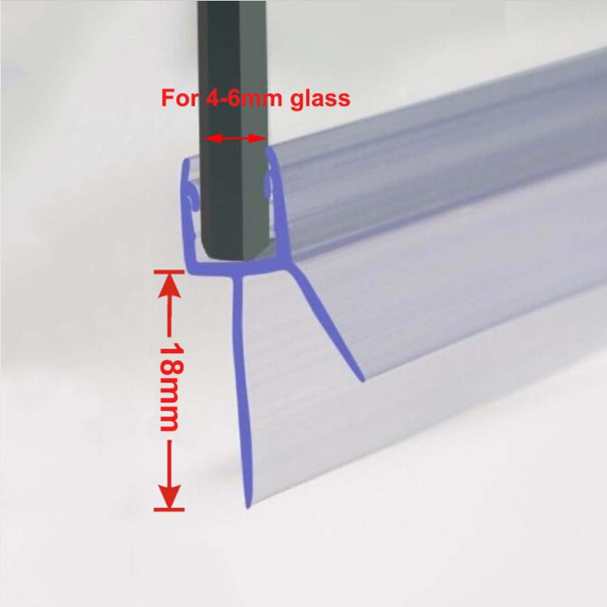 Bath Shower Screen Door Seal Strip for 4-6mm Glass Glue-free Waterproof Weatherstrip 50cm PVC Sealing Strip Bathroom Accessories