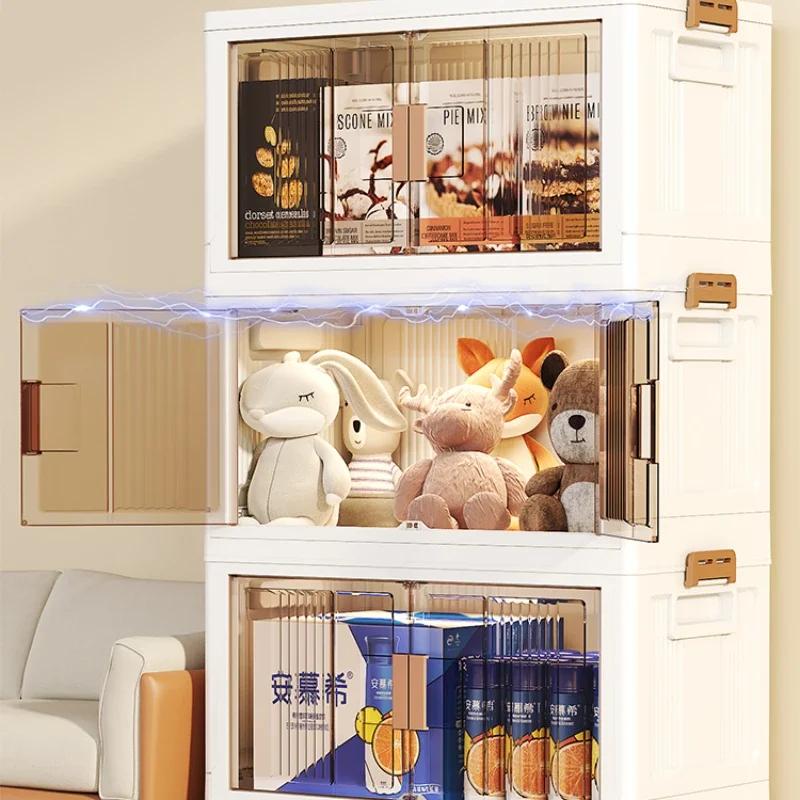 Simple Folding Plastic Storage Cupboard Multilayer Double Door Bedroom Wardrobe High-Capacity Household Bedroom Cabinet
