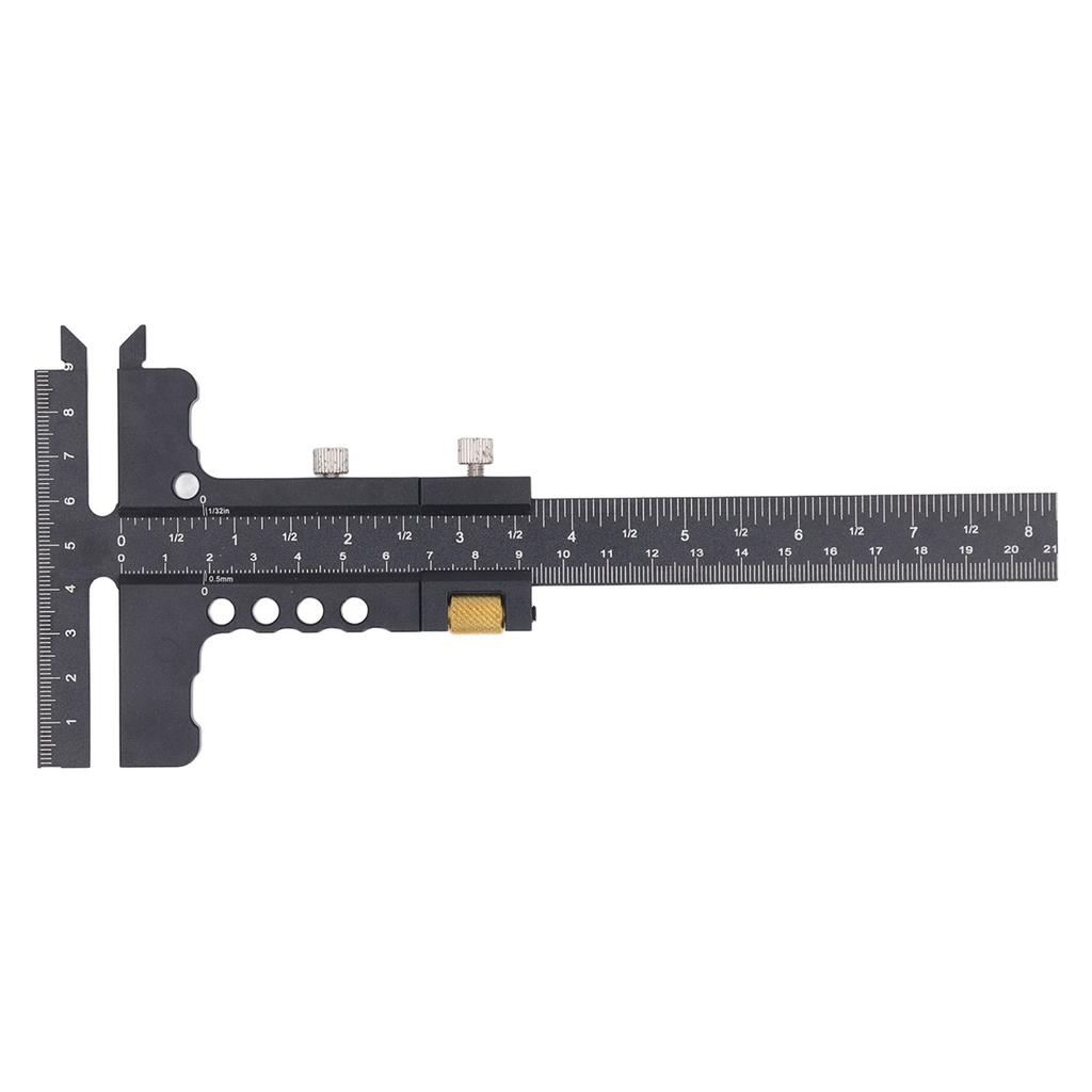 T Shaped Woodworking Ruler 0‑100mm 0‑210mm Range Aluminum Alloy Marking Gauge Caliper Measuring Tool