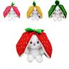 Cute Strawberry Bunny Plush Toy Soft And Fluffy Stuffed Animal For Kids And Girls
