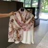 Summer Silk Scarf Shawl Sun Protection Dual-Purpose Yarn Scarf Scarf Spring And Autumn Ethnic Style Versatile Decorative Cotton And Linen Scarf