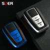 Auto Leather Tpu Car Key Cover Case Shell Fob For Toyota Prius Camry Corolla C-Hr Chr Rav4 Prado  Keychain Accessories