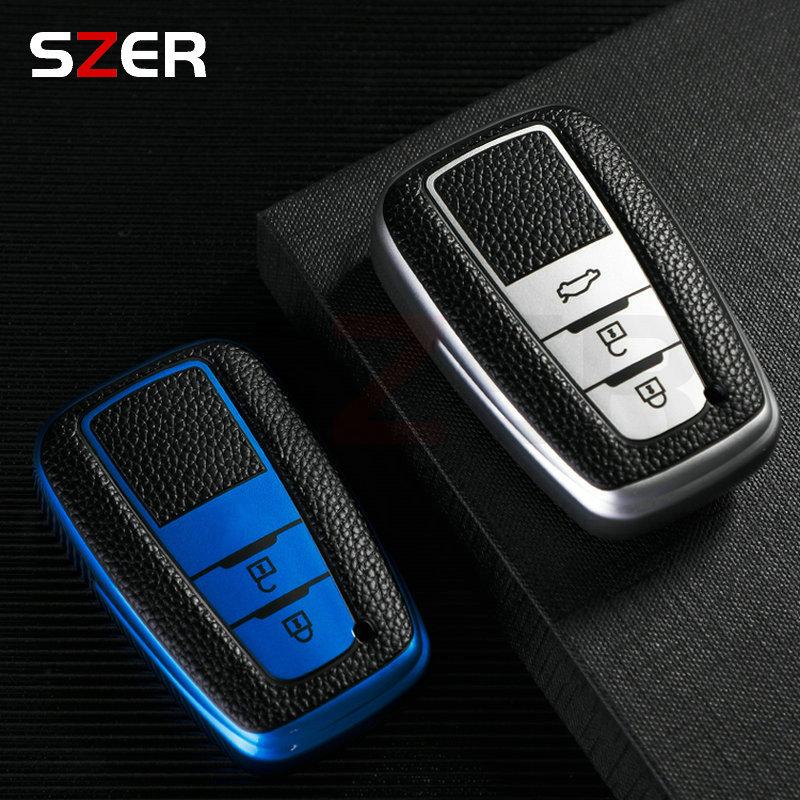 Auto Leather Tpu Car Key Cover Case Shell Fob For Toyota Prius Camry Corolla C-Hr Chr Rav4 Prado Keychain Accessories