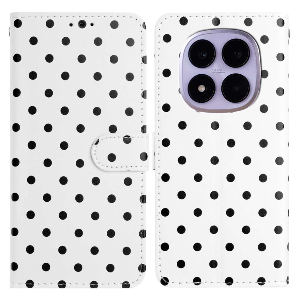 For Xiaomi Poco M8 5G/Redmi Note 15 5G (Global)/15 4G (Global) Leather Case Polka Dot Pattern Wallet Stand Folio Phone Cover