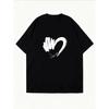 White T Shirt With Heart And Hand Print For Casual Wear