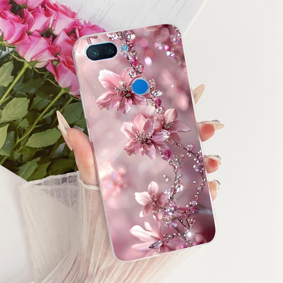 Für Xiaomi Mi 8 Lite Hülle Beliebte Blume Weiche Klare Silikon Schutzhülle Für Xiaomi Mi 8 SE Funda Mi8 Pro Mi8Lite TPU Hülle