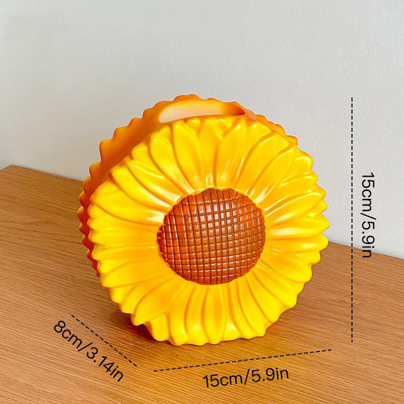 Resin Sunflower Vase Desktop Ornament Home Decor Garden Decoration