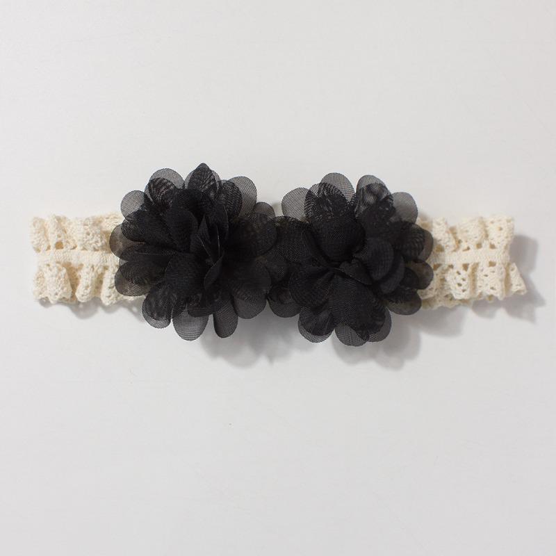 

Baby lace headband, infant solid color chiffon headwrap, lightweight comfortable baby hair accessory чорний
