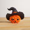 Mini Pumpkin Statue with Witch Hat Halloween Decoration Exquisite Workmanship Cute Pumpkin Figurine Table Festival Decoration